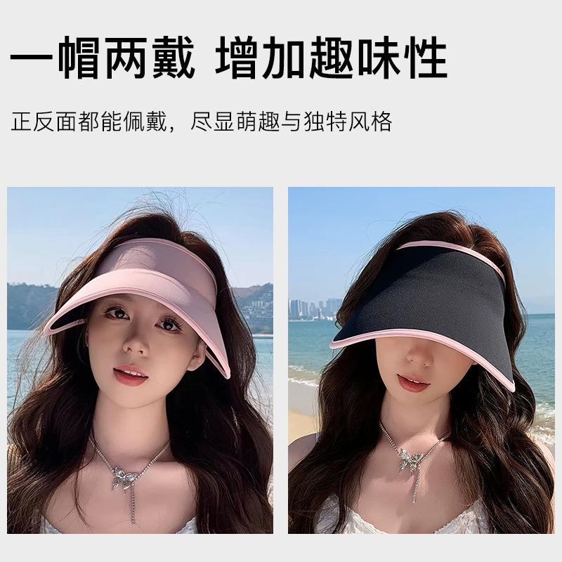 New Breathable Enlarged and Widened Brim, Empty Top Sunscreen Cap, UV Protection, Adjustable Hat Circumference, Wear On Both Sides