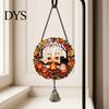 Festive Door Hangers Halloween Acrylic Pumpkin Hanging Decoration, Cartoon Ghost Ornament with Decorative Pendant Bell, Suncatcher Decor for