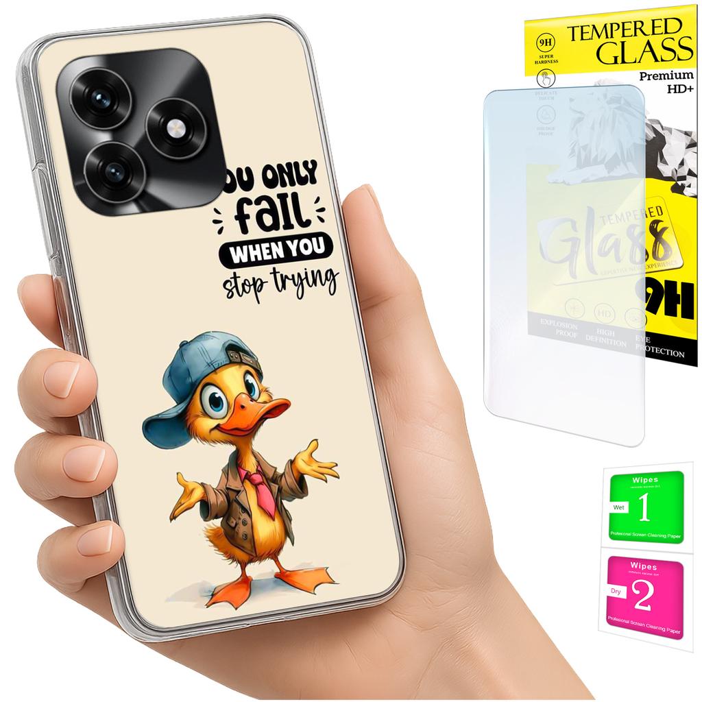 Etui Do Honor X5C Plus / X5C 4G Obudowa Foto Case Plecki Kaczka + Szkło 9H