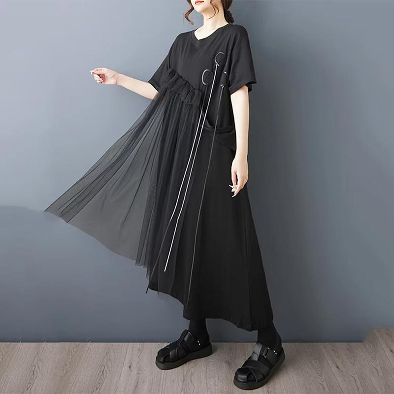 Xitao Gauze Patchwork Loose Female Dress ZMY1359