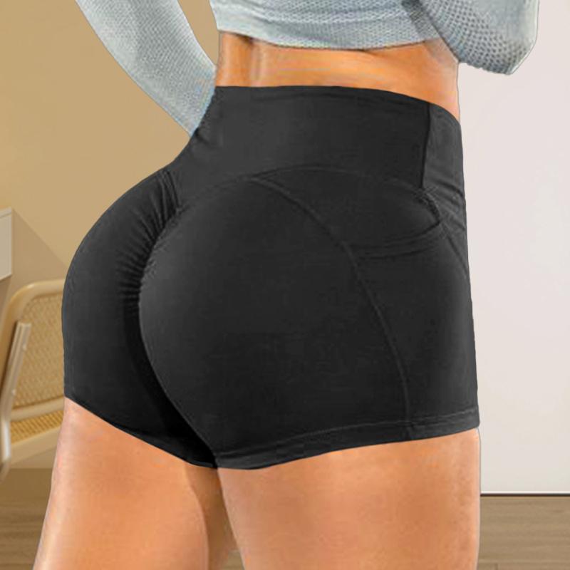 1 buc. Pantaloni scurți fitness șold elastic culoare solidă mulați yoga talie înaltă casual amestecuri fibre chimice sală de sport