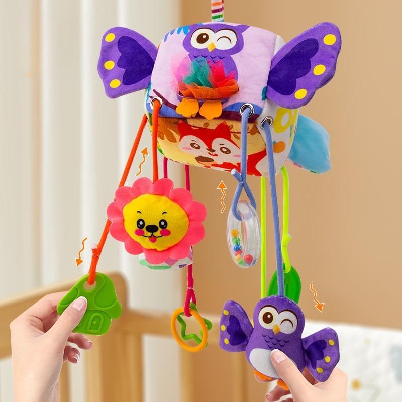 Baby Animal Rattles Bed Stroller Bell Toys Newborn Grab Ability Training Dolls Educational Plush Infant Toy 012 Month