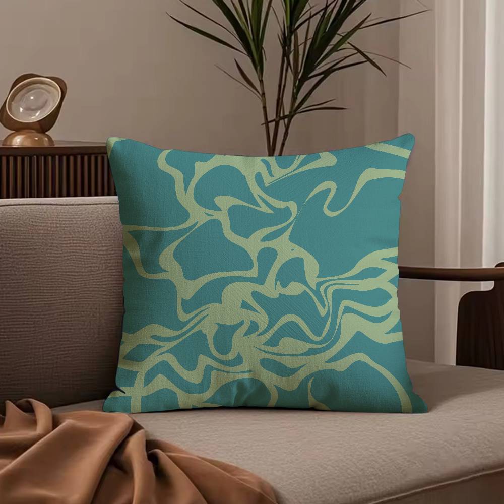 Fashion Bohemia Green Pillow Case Anti-dustmite Pillowcase Invisible zipper silky short plush Sofa cushion cover