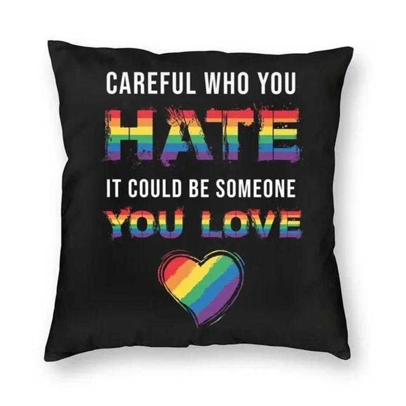 Rainbow Bear Paw LGBT Print Pillow Cover Gay Pride Rainbow Flag Cushion Cover  for Living Room Home Decor