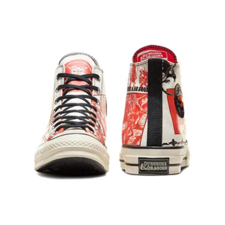 Converse Dungeons & Dragons X Chuck Taylor All Star High Egret Red Unisex Sneakers Cream Black Multi-Color A09883C
