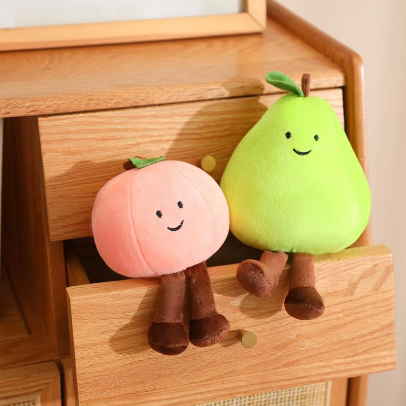 Cartoon Fruit Series Plush Doll Cute Vegetable Corn Eggplant Pitaya Peach Pear Banana Watermelon Plush Toy Home Decor