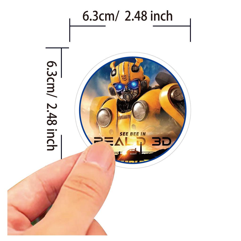 50 Waterproof PVC Transformer Stickers for DIY, Students, Cups & Refrigerators