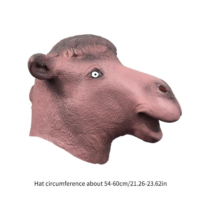 Camel Mask Animal Full Head Mask Latex Mask Headgear Halloween Cosplay Costume Gifts for Women Men Kids Party Favors
