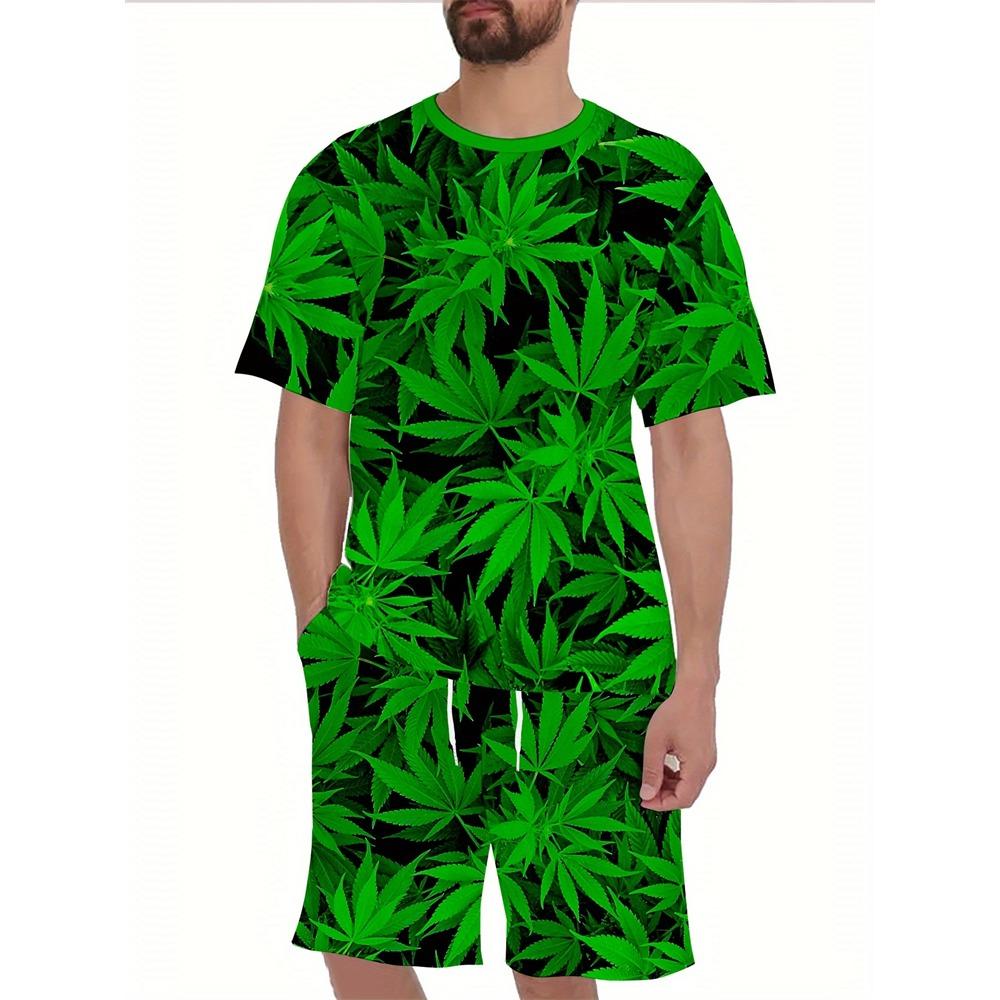 New Summer Men's Outdoor Sports Short Sleeve Breathable Suit Letter Pattern Design Leisure Fashion Street Style Two Piece Set