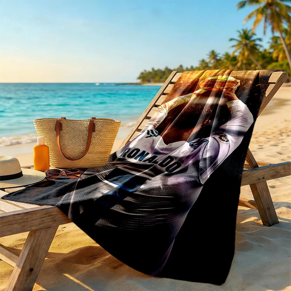Cristiano Ronaldo Beach Towel Super Soft & Absorbent Comfortable Lightweight Perfect for Traveling Yoga Camping and Swimming
