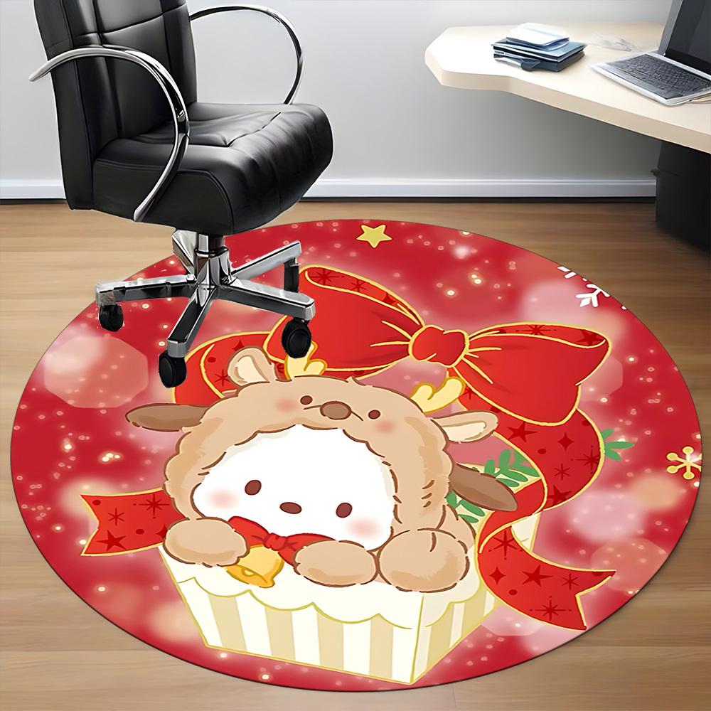 1pc Christmas, Cupcake Chair Carpet for Office, Indoor Non Slip Washable Polyester Fiber Carpet,