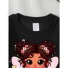 European sizes Girls Soft Crewneck Sweatshirt Cute Fairy Girl with Star Wand Print, Casual for Fall Winter, Ideal Holiday Present.