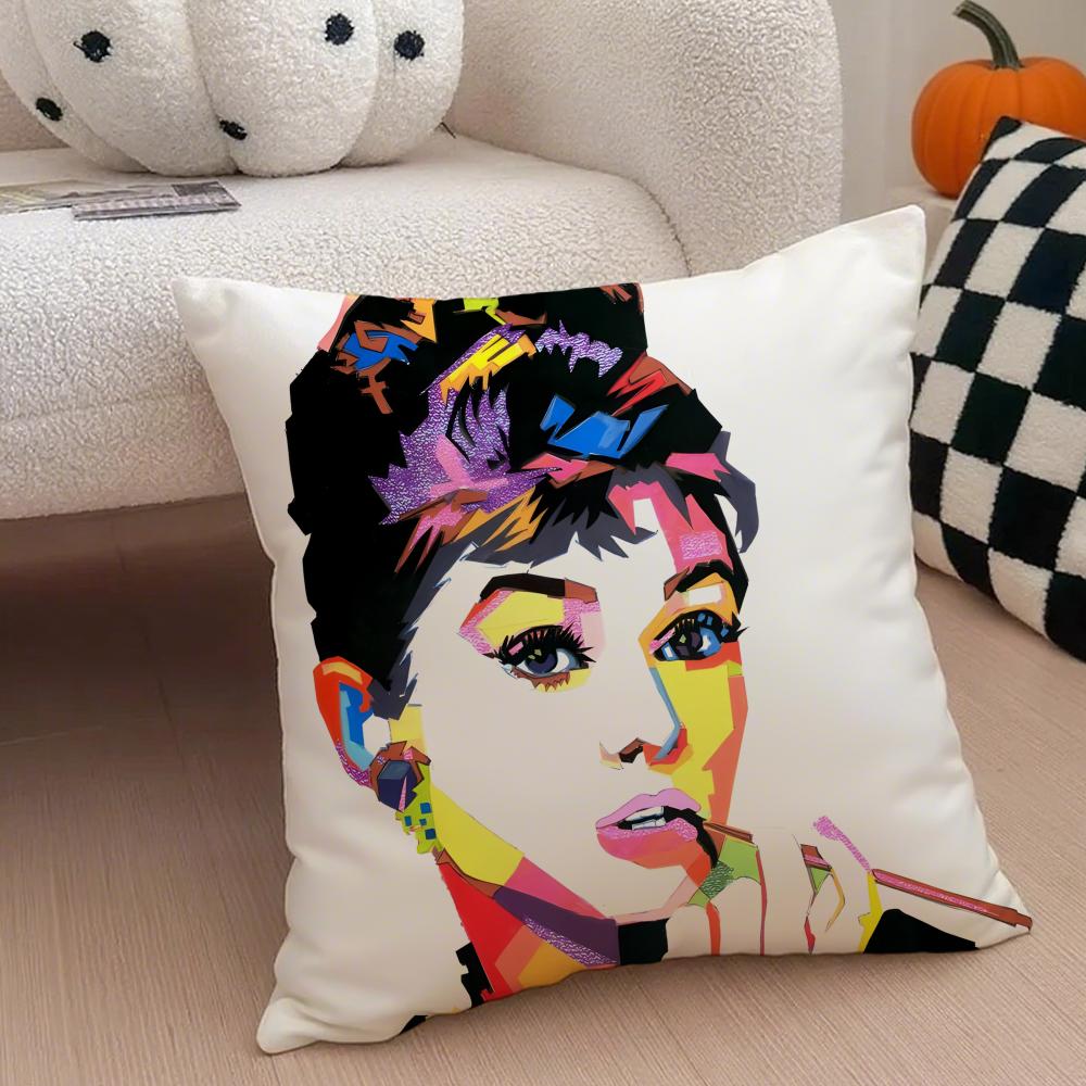 Bella Copricuscino Audrey Hepburn Colazione da Tiffany Copricuscino da Divano Bottone Nascosto Poliestere Resistente Cuscino per Sedia