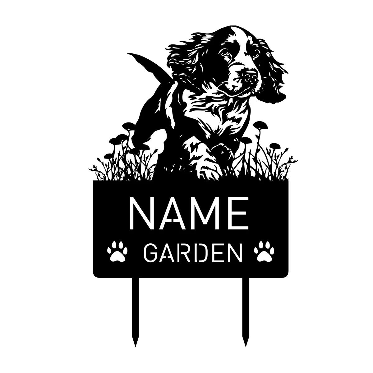 

Metal Memorial Garden Stake Personalized Pet Grave Marker Sign for Dog чорний