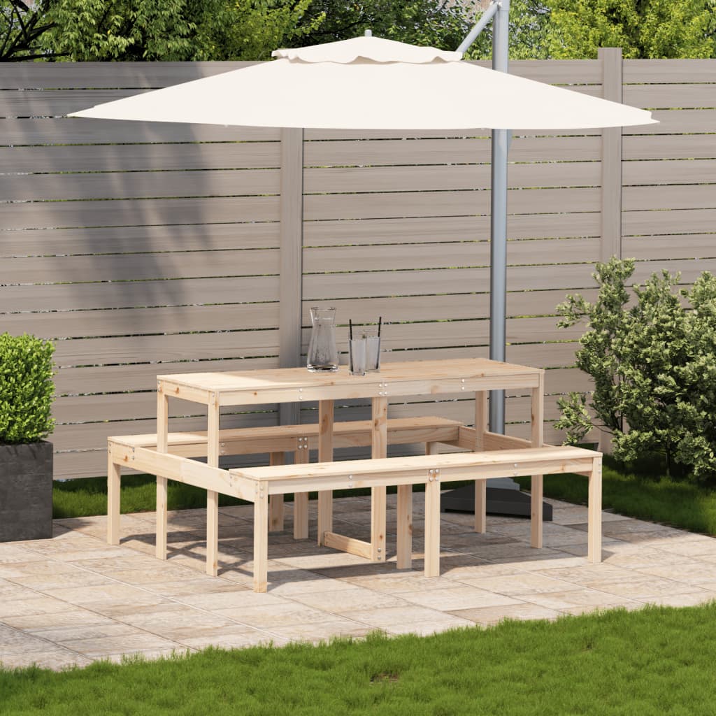 Picnic Table 160 x 134 x 75 cm Solid Pine Wood