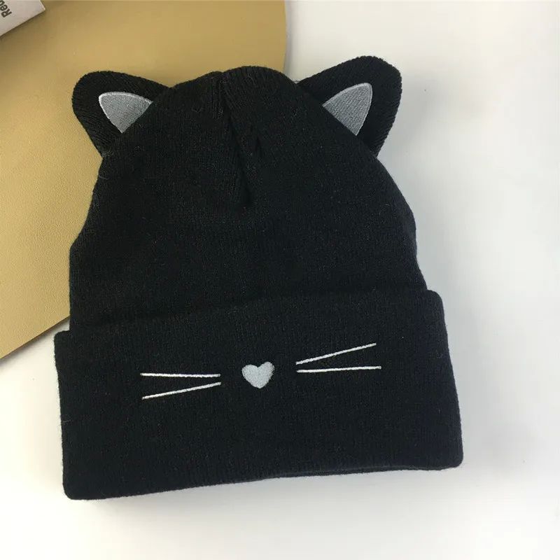 Cute Animal Design Knit Cap For Women Fall Winter Warm Polyester Beanie