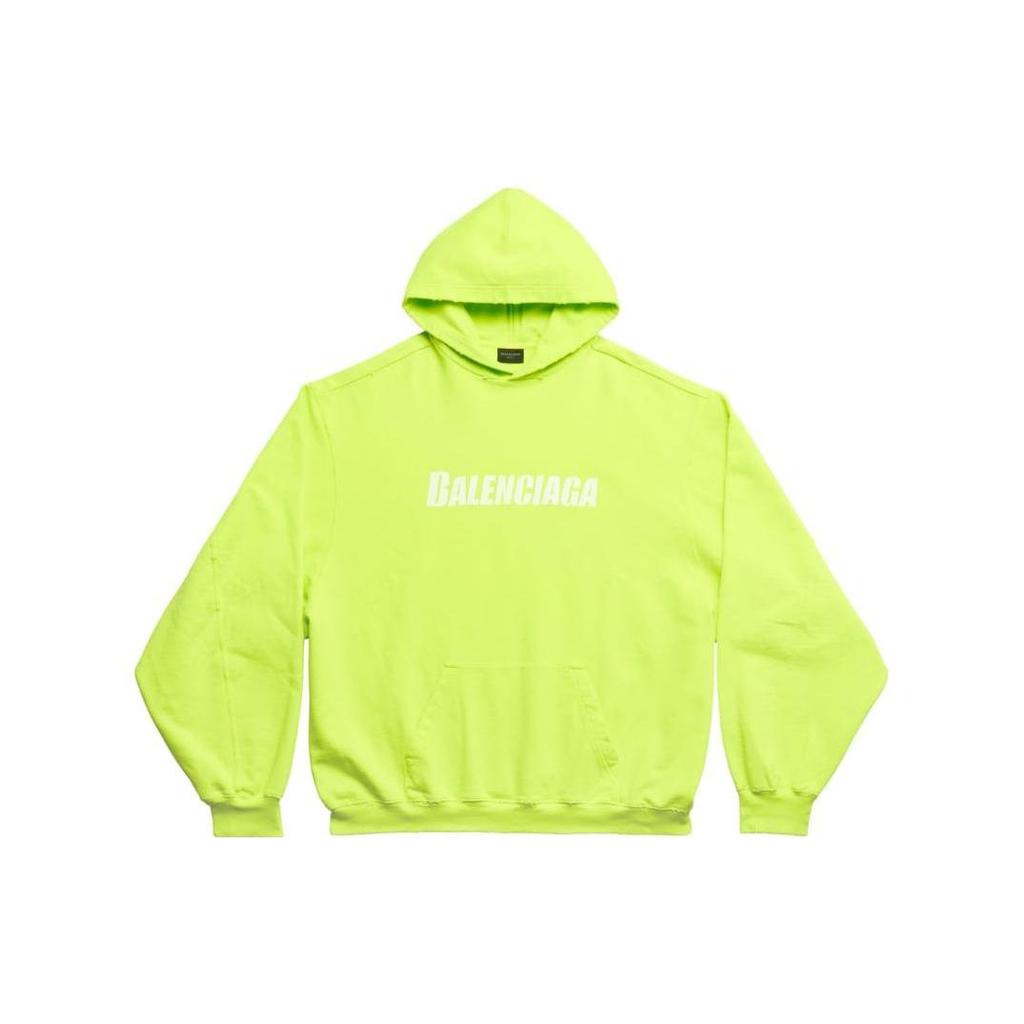 Balenciaga FW22 Sweatshirt Loose Fit Men's Fluorescent Yellow 729361TNVL27805