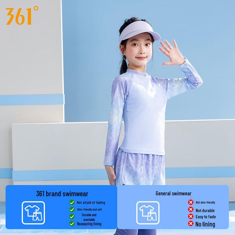 361° Girls' Long Sleeve Split Sun Protection Swimsuit