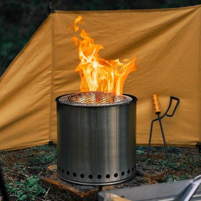 Large Outdoor Stainless Steel Wood-Burning Bonfire Stove for Camping and Barbecue