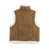 Womens Faux Suede Sherpa-Lined Stand Collar Biker Vest Sleeveless Streetwear 2026