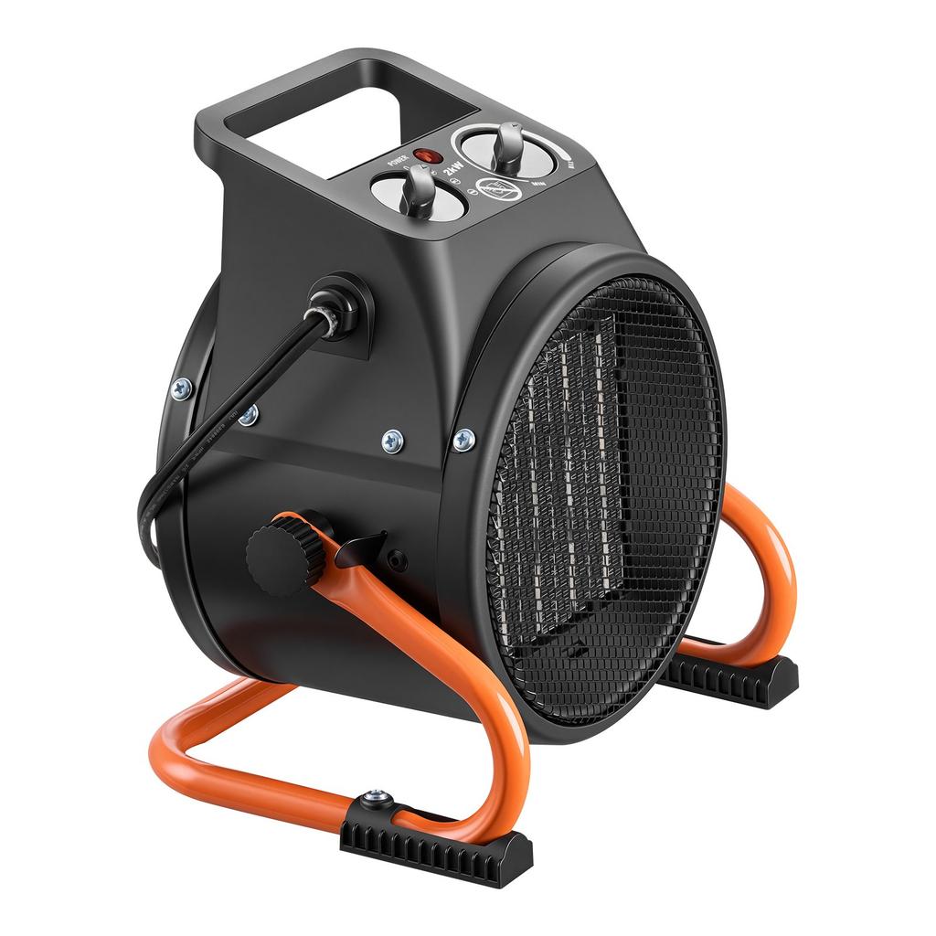 VEVOR Greenhouse Heater, 2000W Electric PTC Space Heater with Fan, Low & High Heat Modes, 15 Degrees Adjustable Angle, Overheat Protection