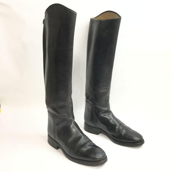 LANVIN leather slip-on loafers black size 24.5EE(USED)