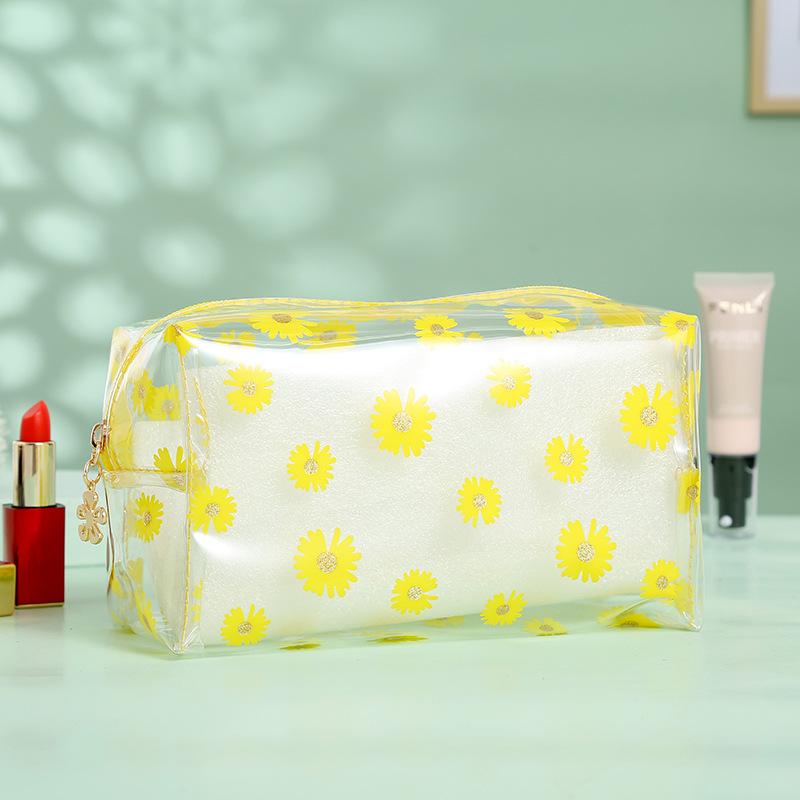 Transparent Cosmetics Storage Bag Flower Summer Freshness Makeup Bag Lightweight Portable Going Out Touch Up Lipstick Makeup Bag
