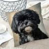1pc Shih Tzu Dog Pillow Cover Suitable for Home, Sofa, Bed & Office Decor - Soft Plush Zipper Cushion Case with Shih Tzu Print, Machine Washable Conte