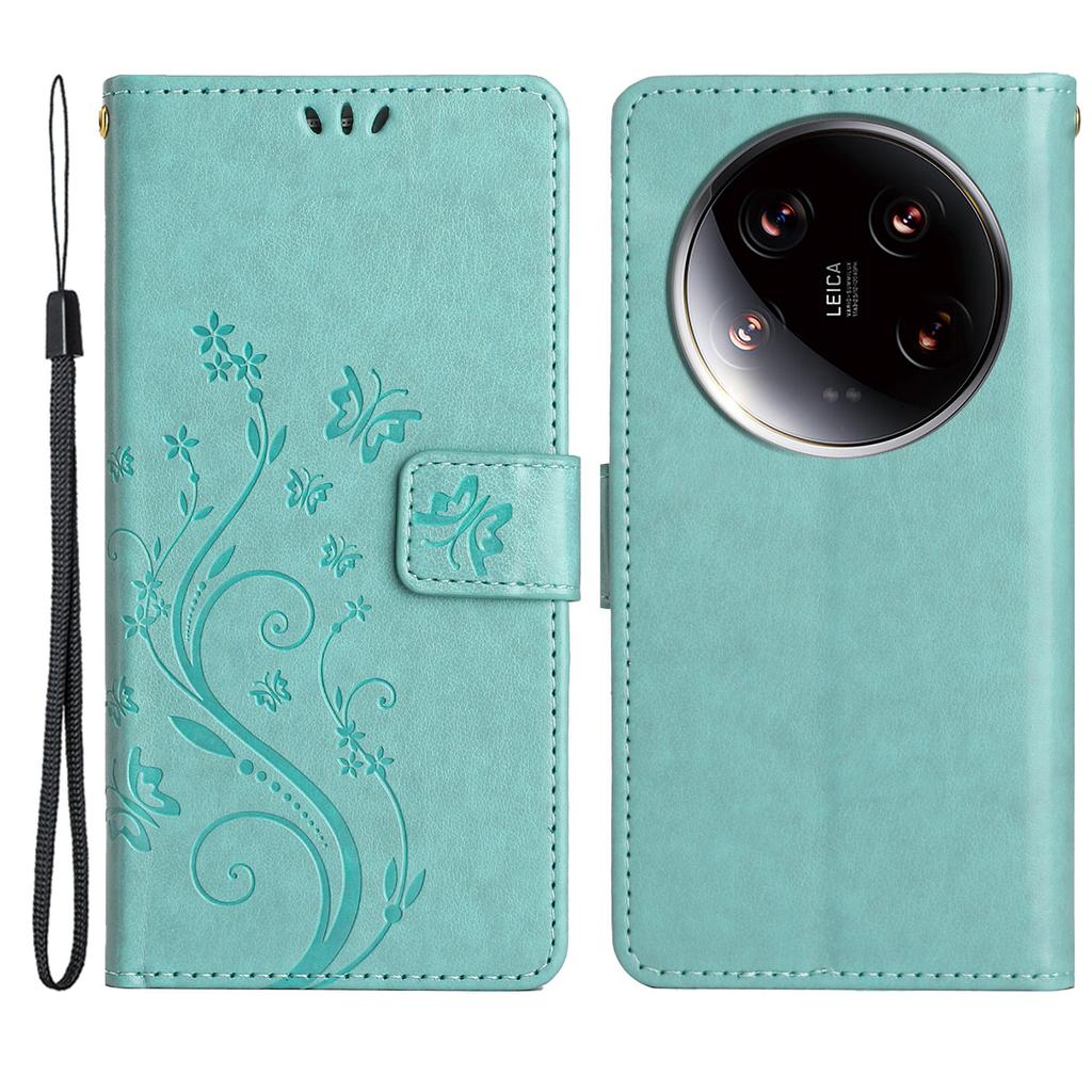 Für Xiaomi 14 Ultra Brieftaschen-Handyhülle Schmetterlingsmuster PU-Leder Klapphülle