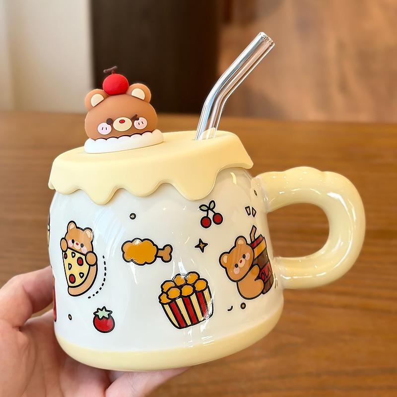 Bear Straw Ceramic Cup Cup for Tea Mug Beer Mugs Coffee Cups Personalized Gift Drinkware Original Breakfast Cups Christmas Funny