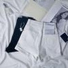 Summer High Waist Stretchy Denim Shorts Pants Women Fashion Light Color Tight Fit Rolled Hem