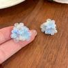 New Korean Romantic Resin Flower Stud Earrings for Women Girl Cute Aesthetic Charm Vintage Fashion Jewelry Accessories Wholesale