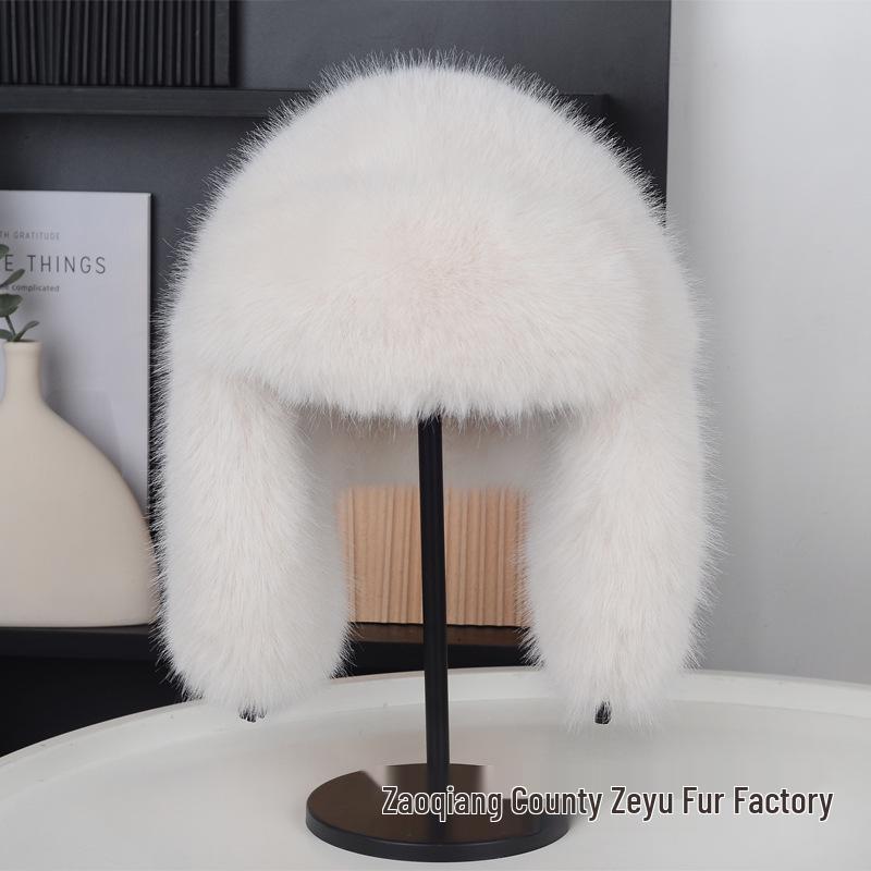 

Зимняя шапка-ушанка из искусственного меха в стиле лей фэн с теплой защитой ушей и плюшевым универсальным дизайном One Size