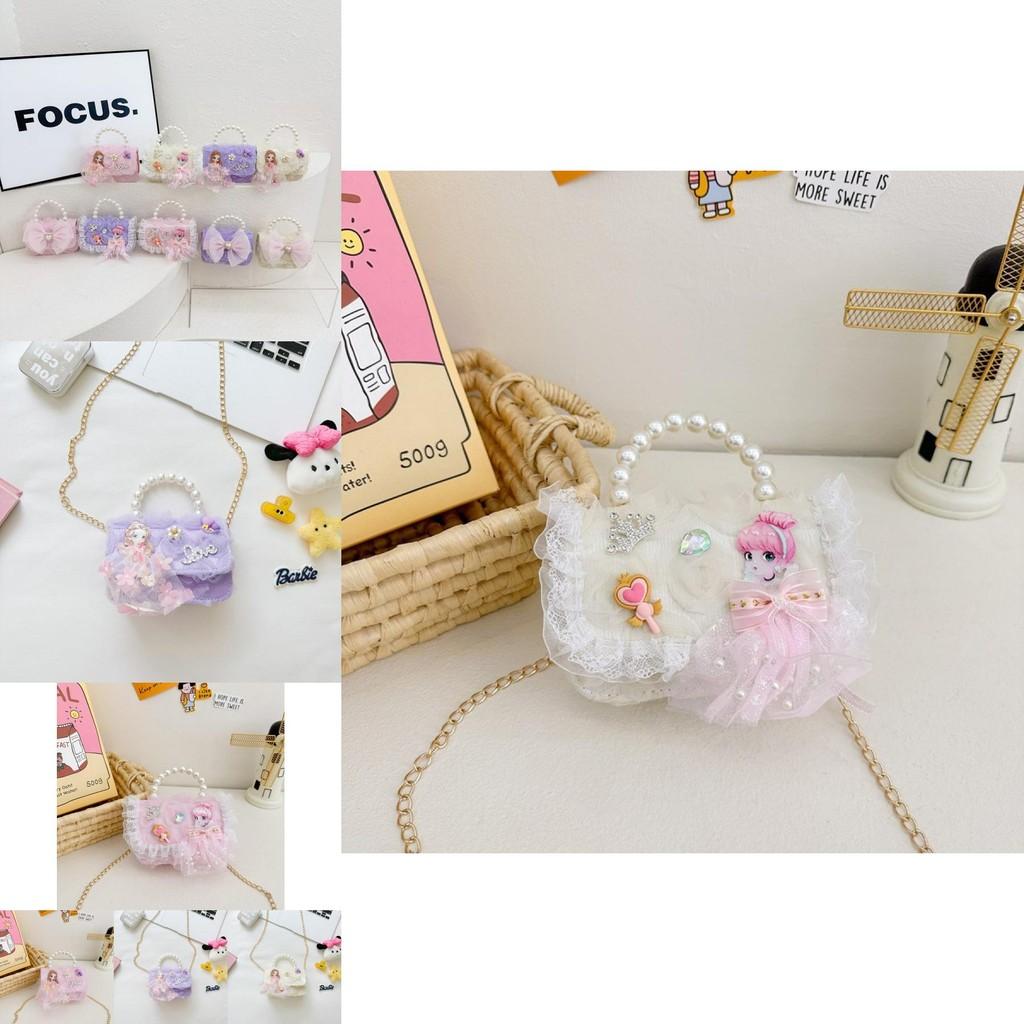 Adorable Childrens Pearl Handbag Stylish Bowknot Design Perfect For Girls Daily Use
