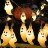 Halloween Ghost LED String Lights Long Lasting Battery Halloween Horror Atmosphere For Home Party Holiday DIY Decor Lighting