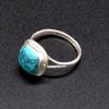 Bague femme en argent sterling Turquoise 925, bague faite à la main en pierre précieuse coussin