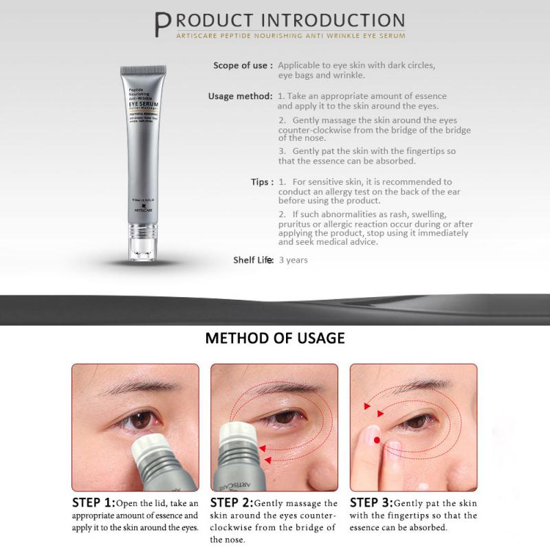 Anti Wrinkle Peptide Eye Cream with Titanium Balls Dark Circles Remover Anti Swelling Massager for Skin Care Treatment
