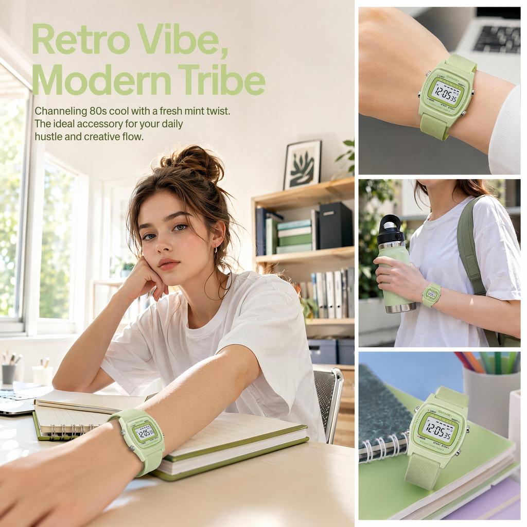 Unisex Digitaluhr SKMEI Retro Mint Schul 2540