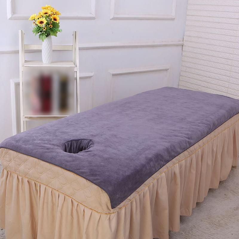 

Superfine Fiber Soft Beauty Salon Bed Towel With Hole SPA Massage Bed Table Cover Massage Physiotherapy Thicken Bath Towel 80x180cm