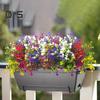 2 Pcs Outdoor Artificial Flowers Realistic UV Resistant Faux Plants Fake Flowers with Bendable Stems for Hanging Planter Porch Home Wedding Decor