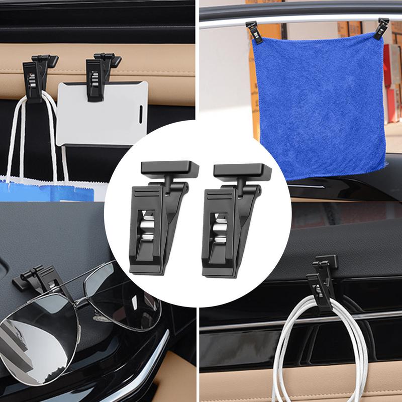 For General Car Ticket Holder Magnetic Car Card Holder Storage Clips 2 Pieces Adhesive Storage Organizer Clamp Hanger Hooks For