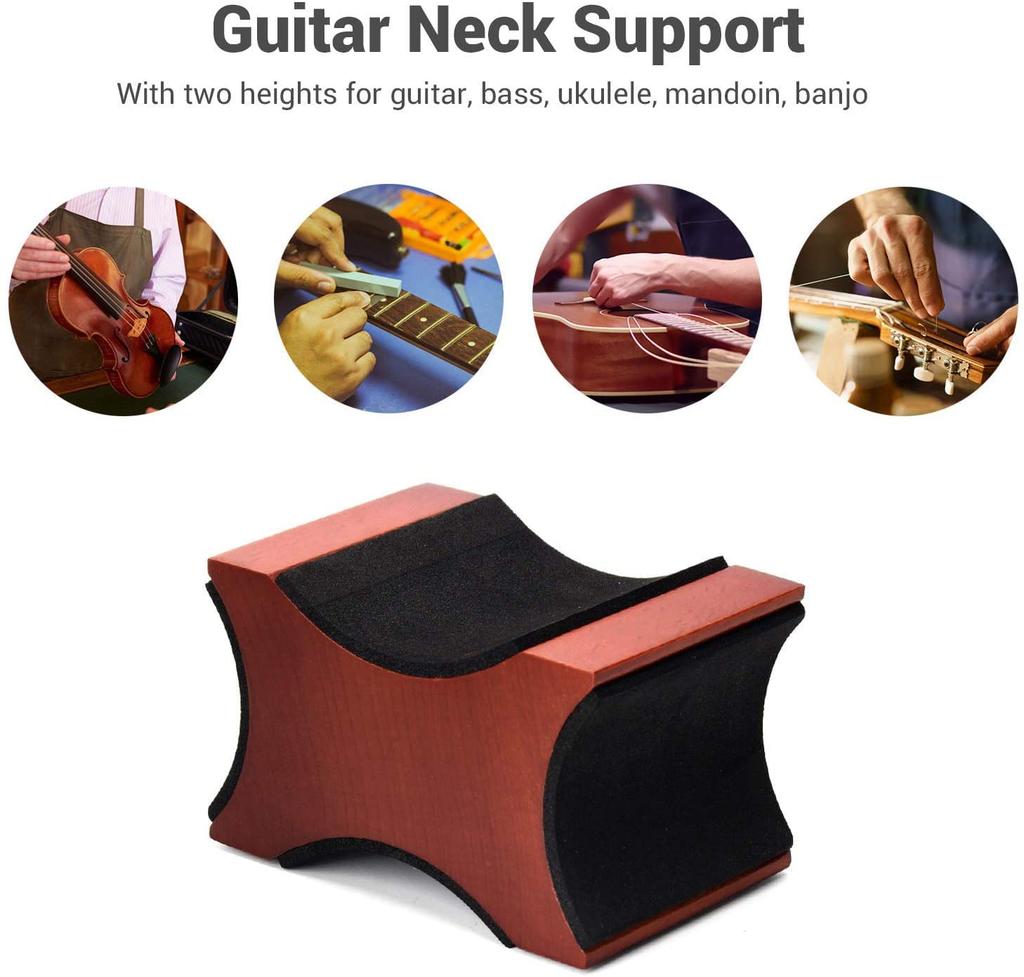 Hölzliches Gitarrenhals-Stützkissen, Halterung für Gitarrenbauer, Erleichtert das Saitenwechseln und verschiedene Wartungsarbeiten