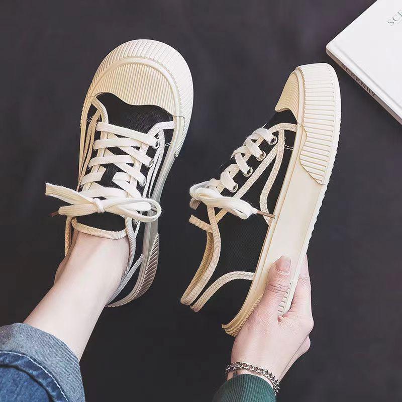 thick-soled little white canvas board shoes spring and autumn ins trendy new niche casual sports shoes