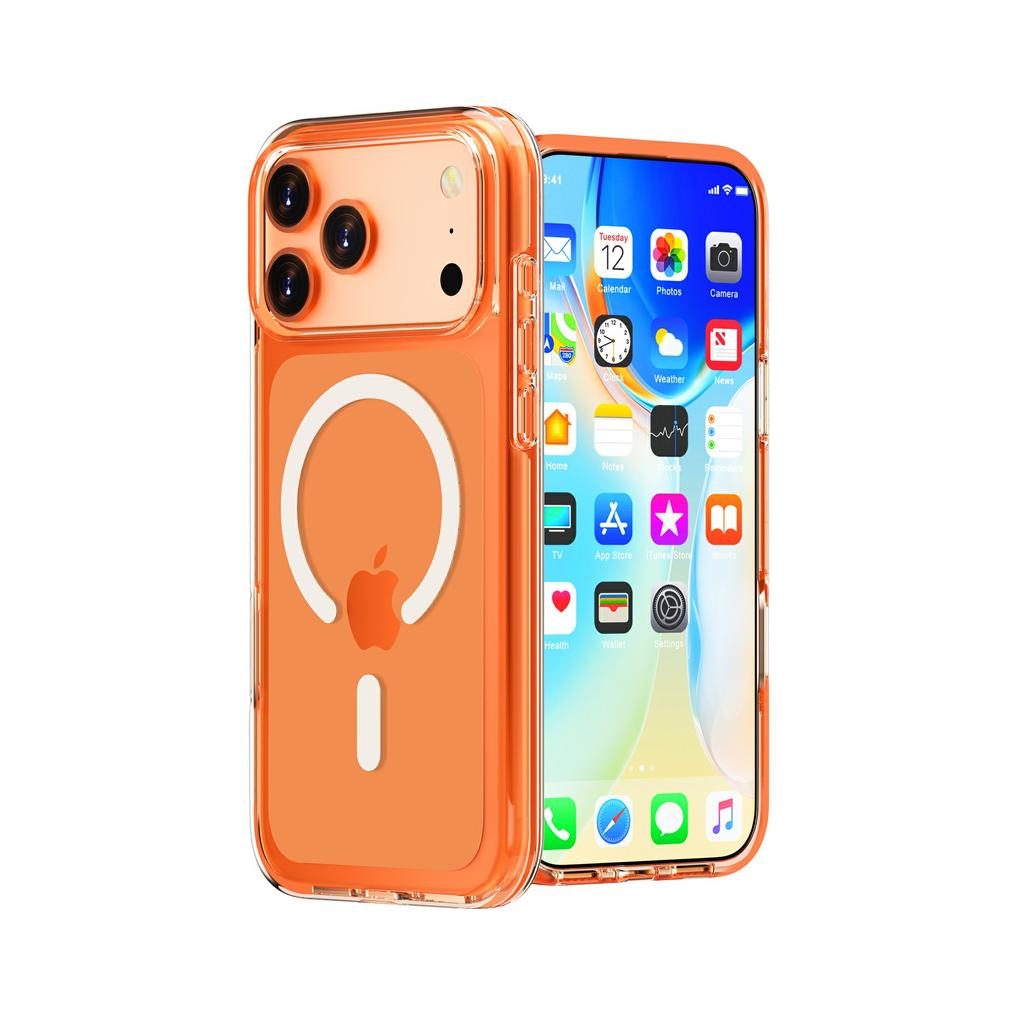 For iPhone 17 Pro Magnetic Case Compatible with MagSafe PC + TPU Clear Phone Cover