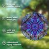 Bohemian Style 10 Inch Metal Wind Spinner Vibrant Mandala Design Garden Decor for Patio Lawn Balcony All Season Outdoor