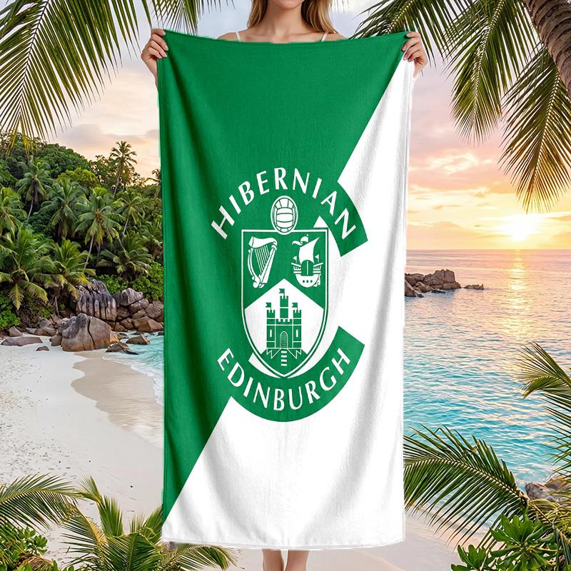 Hibernian FC Aufdruck Schnelltrocknendes Strandtuch Mikrofaser Saugfähig Tragbares Reise-Badetuch