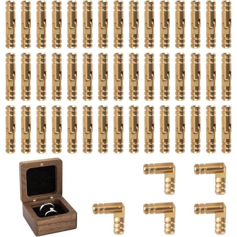 Packung mit 50 massiven Messing-Miniaturzylinderbändern für Schmuckschatullen Holzhandwerk Antike Truhen Zubehör