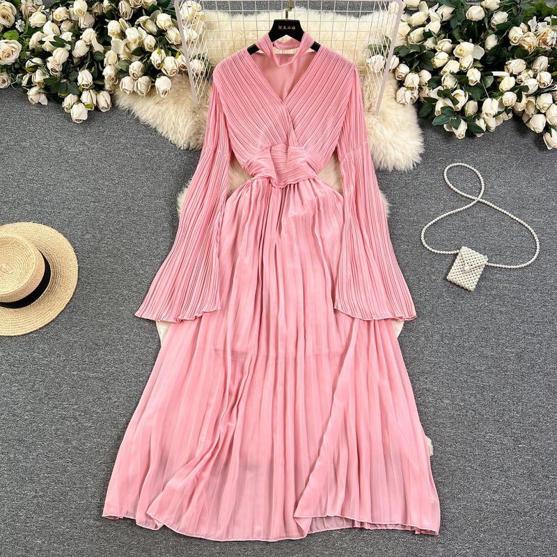 Retro Chic Fancy Chiffon Pleated Dress