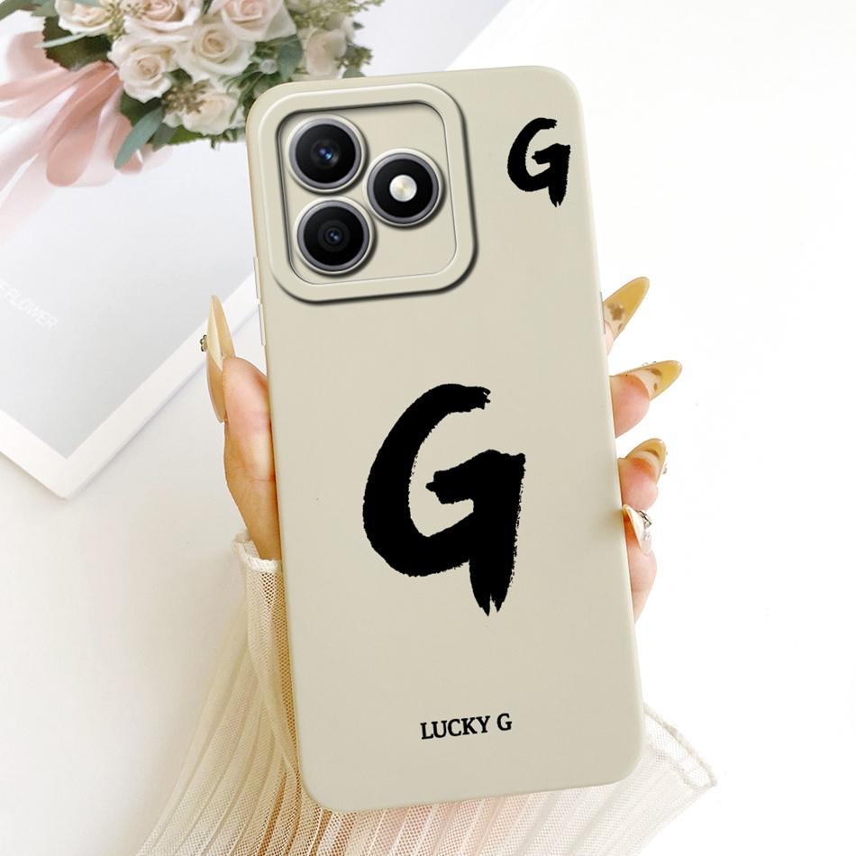 For Honor X8d Lucky Initial Letter Phone Case For Honor X8d X 8D 4G Soft Silicone Cases Bumpers