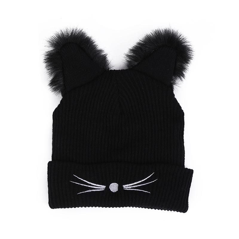 Cap 4 Colors Woman/'s Cute Knit /"KITTY CAT EARS HAT/" New Winter Fashion